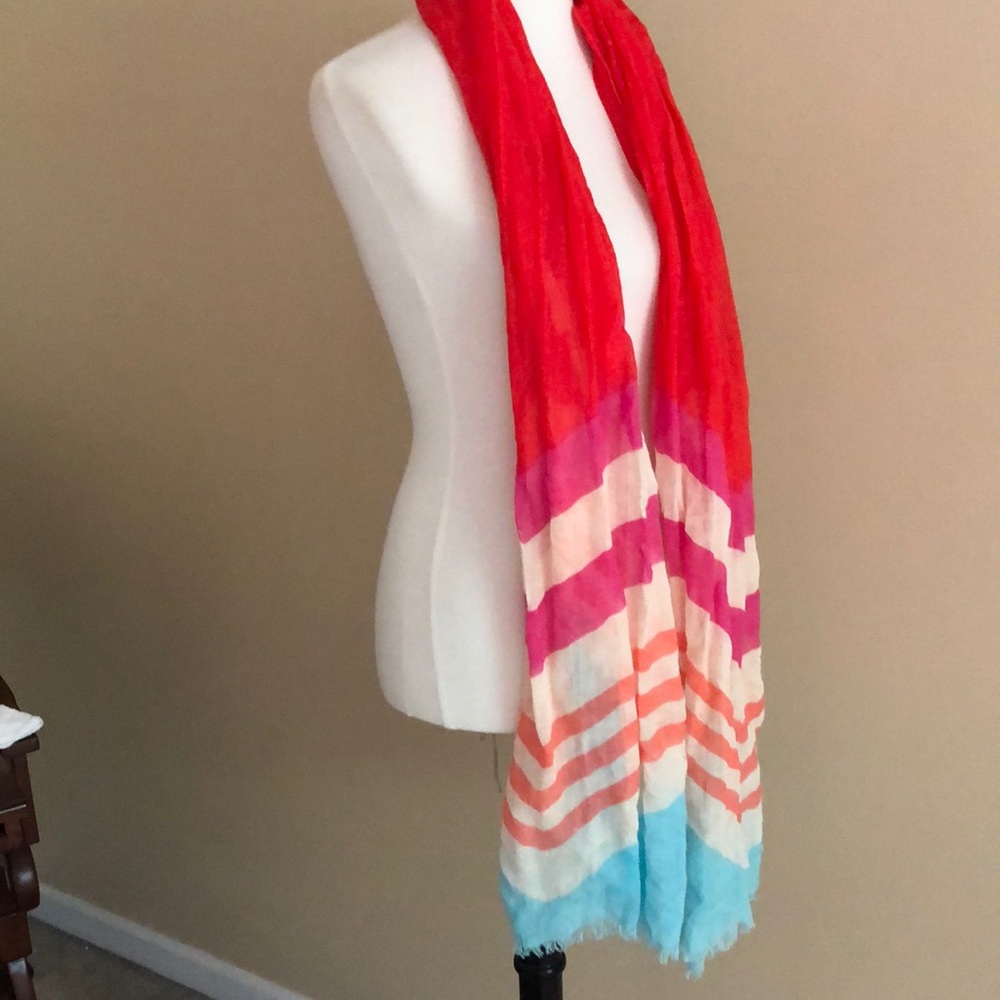 J Crew Long Multi Color Stripe Scarf - image 3